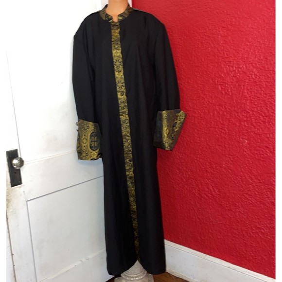 Bohemian Kimono•Religious emperor Cover Up w/cross Robe•Smoking Jacket•Priest - Picture 1 of 11